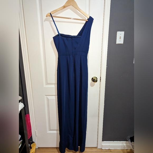 BCBG Navy Blue one shoulder maxi dress - Picture 4 of 5